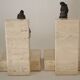 Pair of vintage travertine bookends