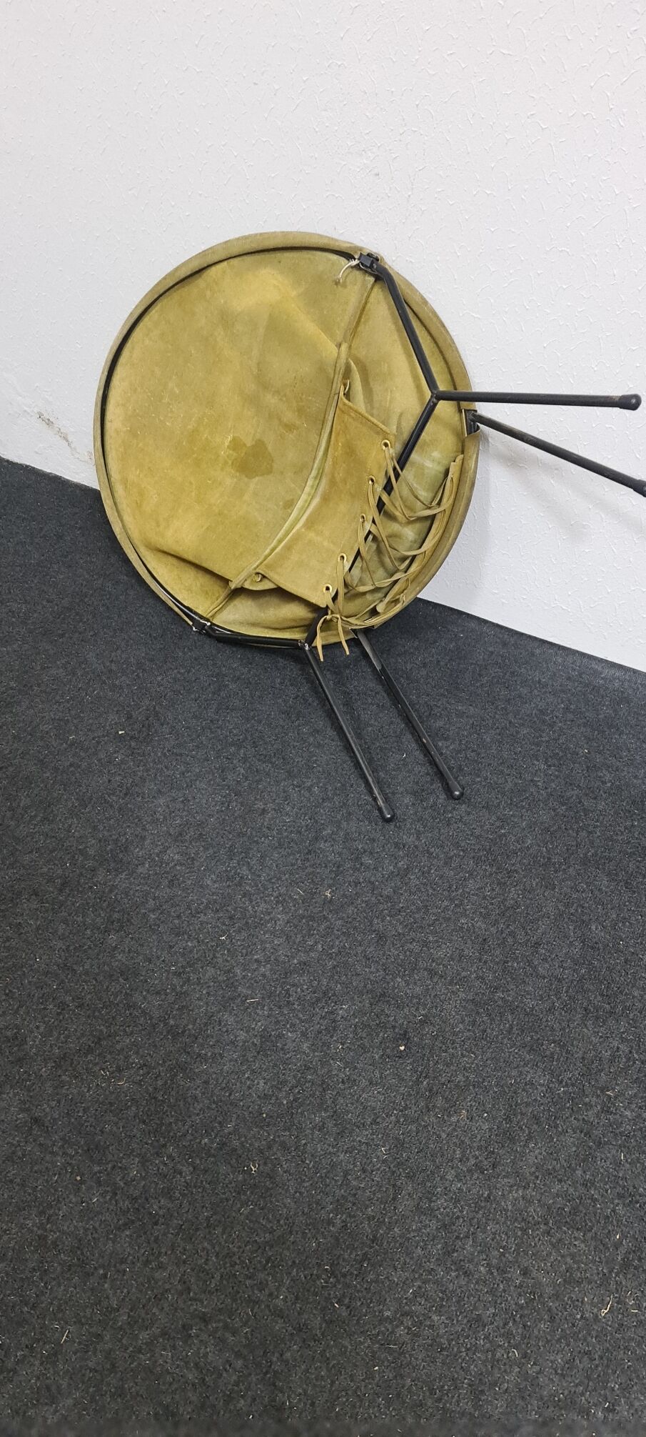 Vintage leather folding balloon chair