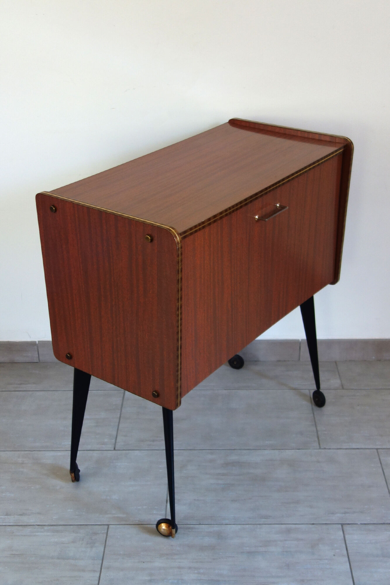 Furniture bar with wheels 60s