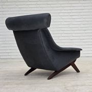 1970s, Danish design by Illum Wikkelsø, reupholstered armchair, leather.