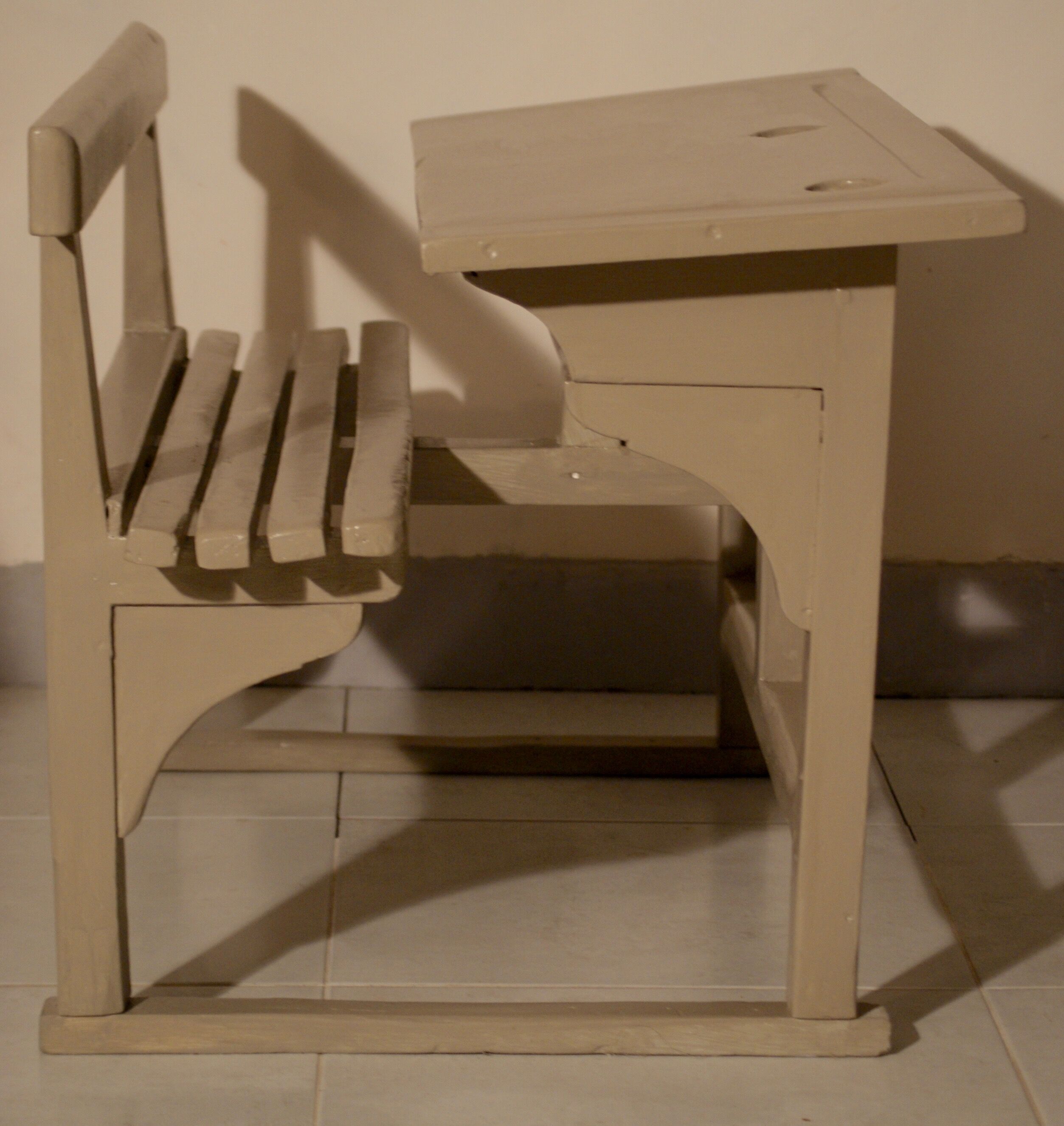 Old desk double wooden school desk