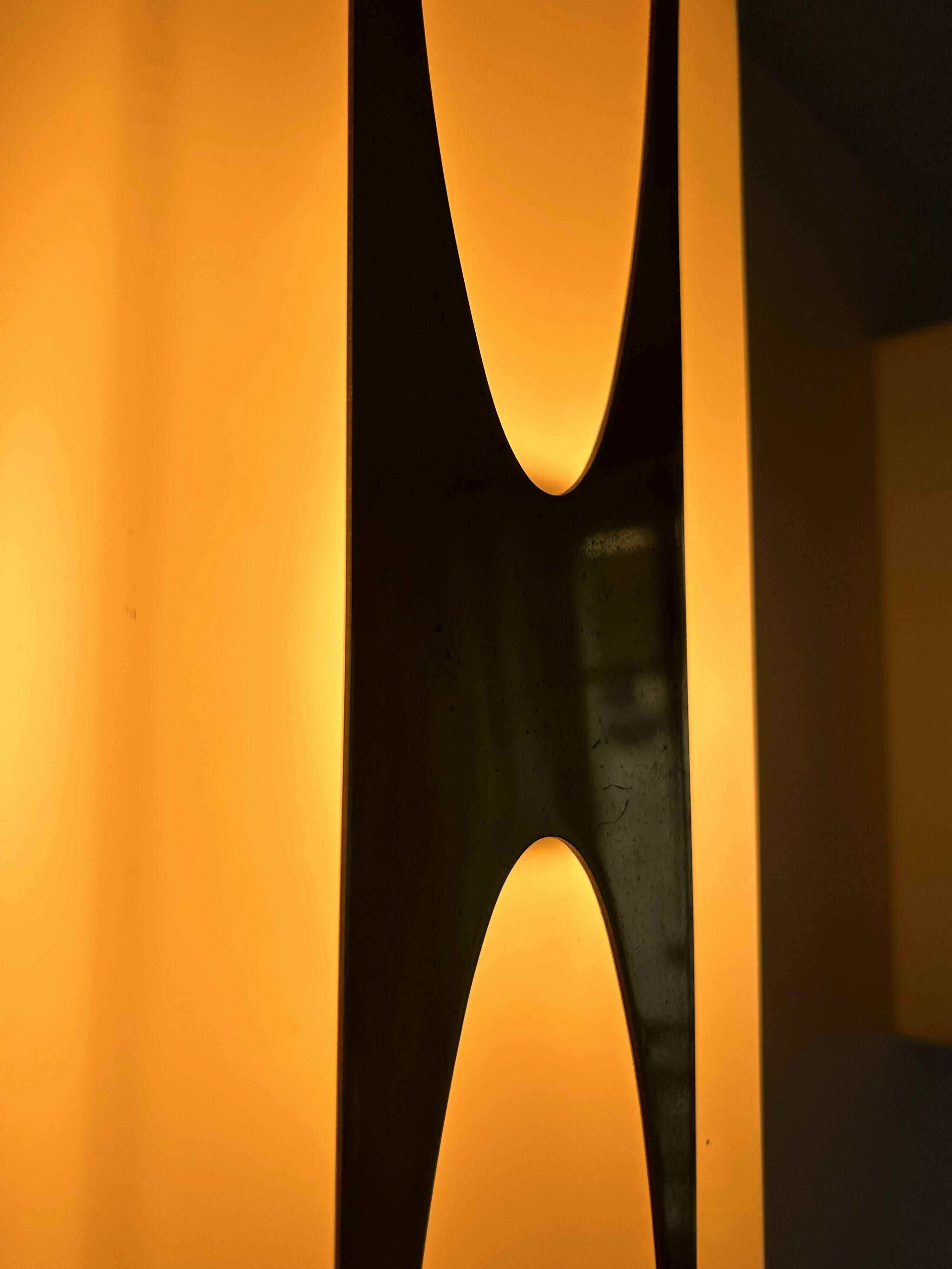 Pair of Loewy wall lights for Hilton, brass and Perspex, France 1965