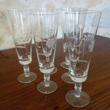 Set of 6 champagne flutes
