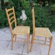 Pairs of chairs rope and wood 50s Italy