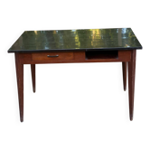 Vintage Scandinavian desk 1950 black top school style mid-century
