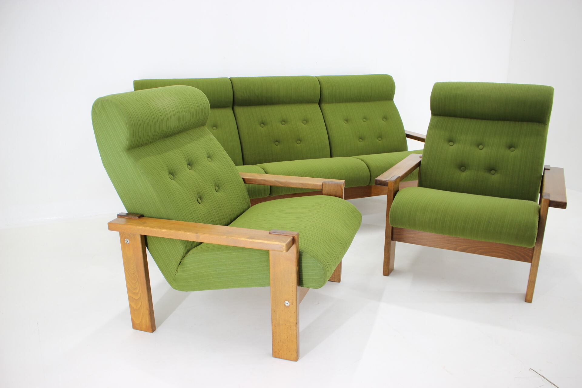1970s Living Room Beech Set, Czechoslovakia