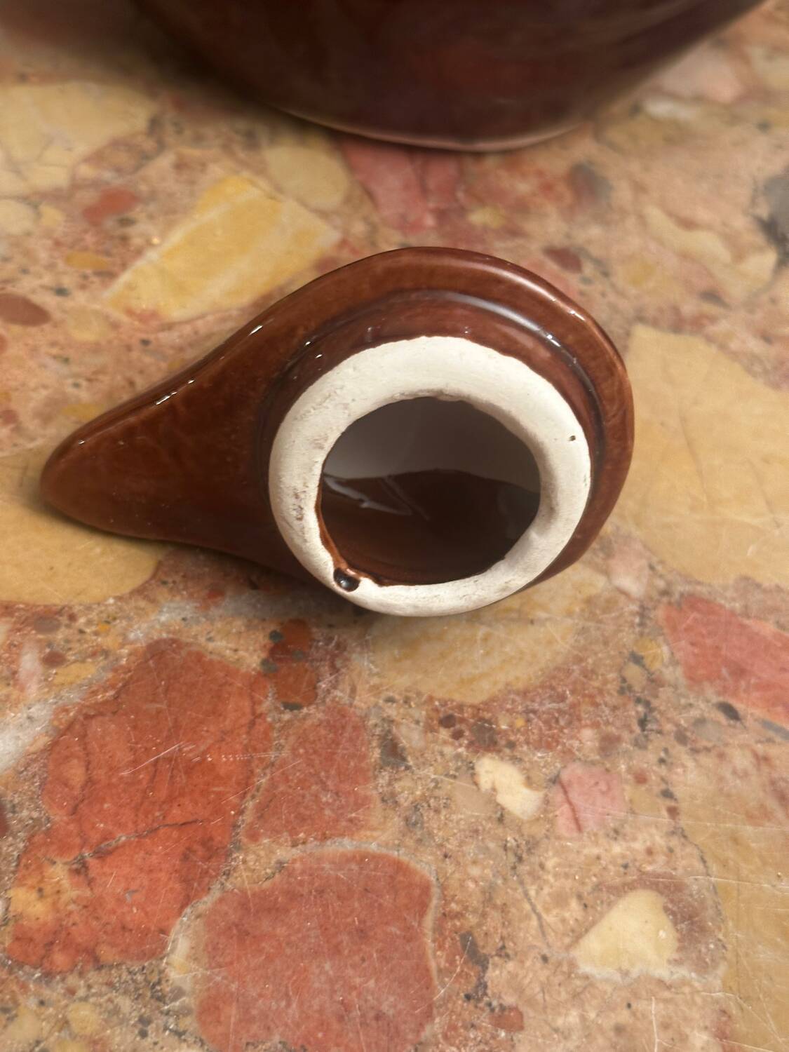Enamelled ceramic coffee pot signed Vallauris - 1960s