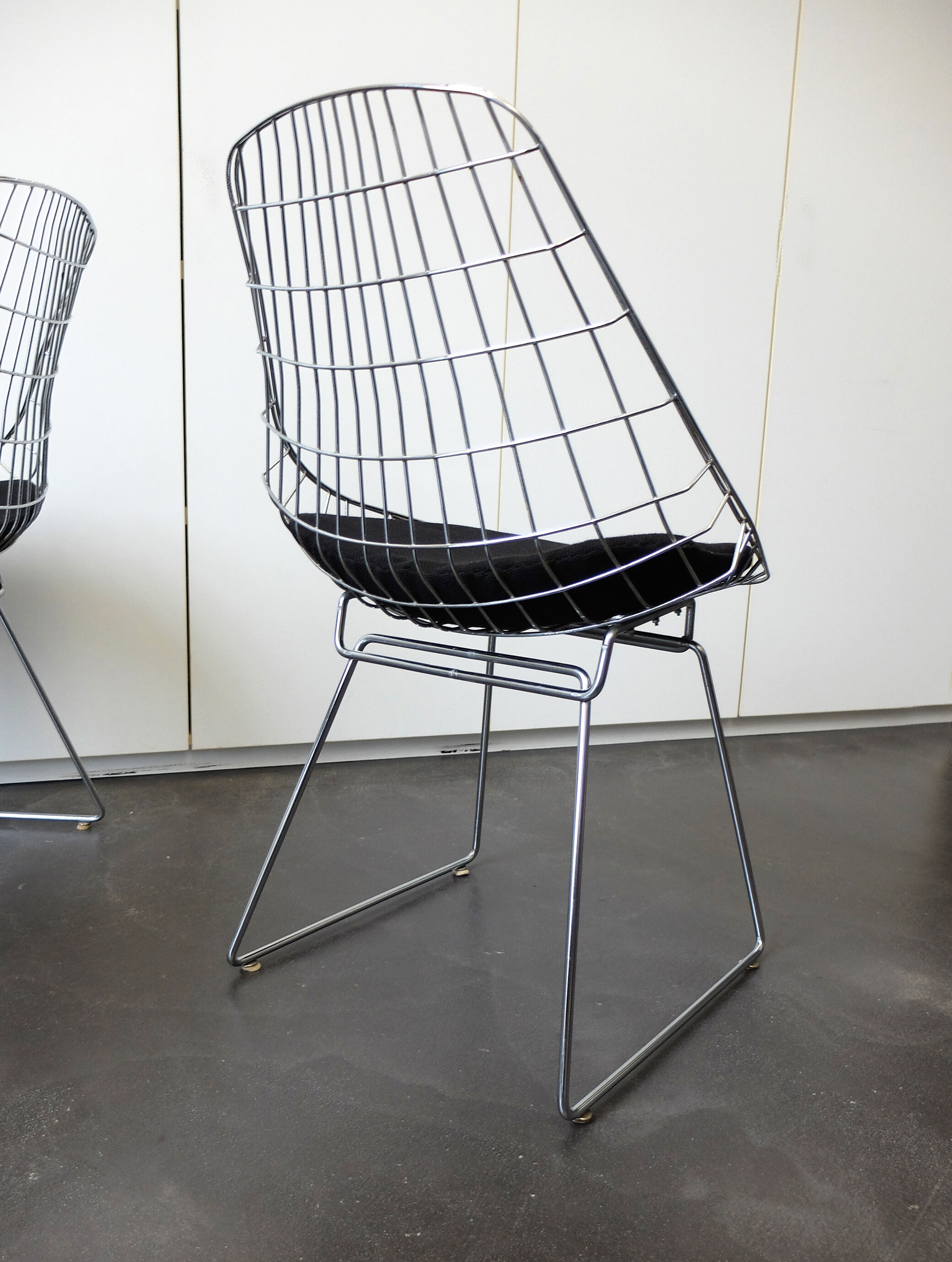 Four vintage SM05 chairs chromed by Cees Braakman for Pastoe, 1960-70