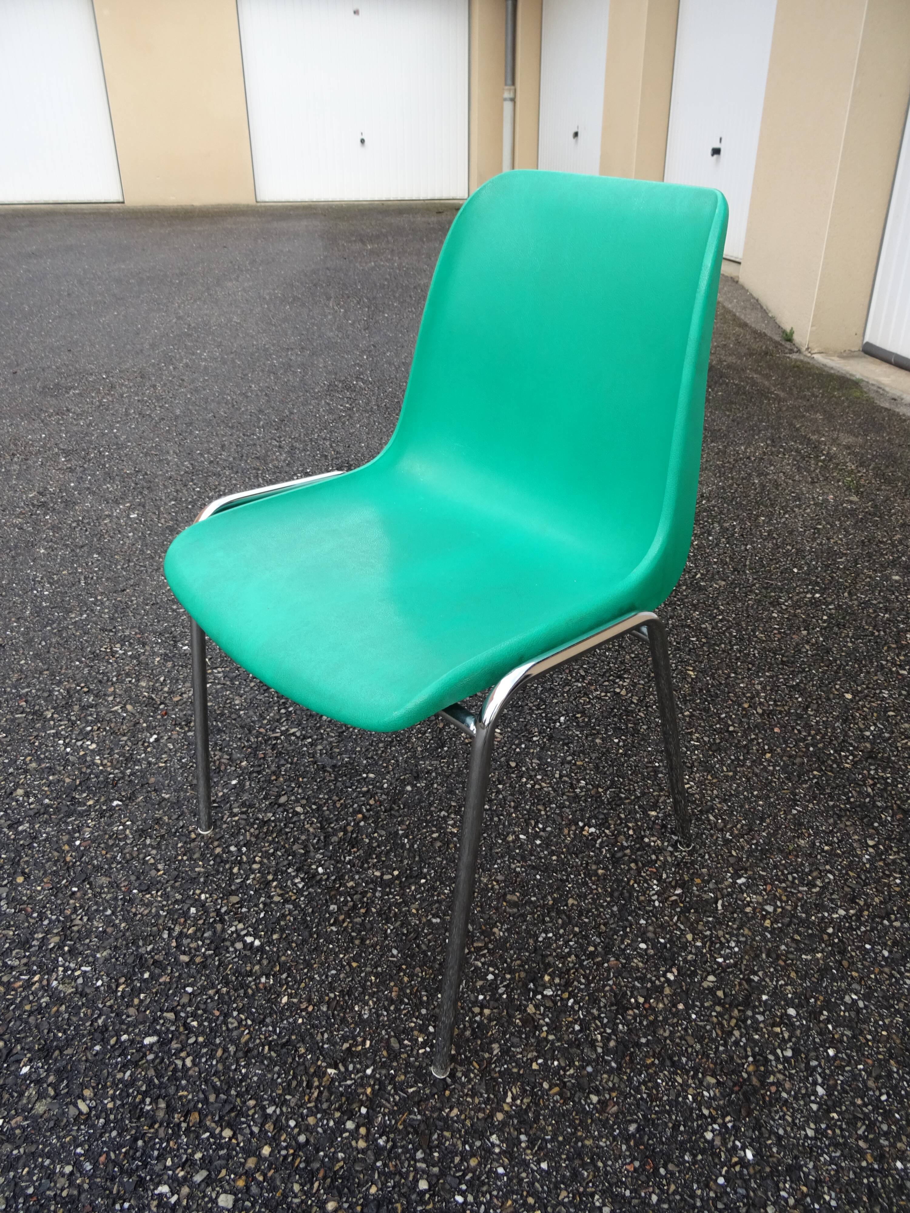 Série de 4 chaises vintage signées design italien années 70