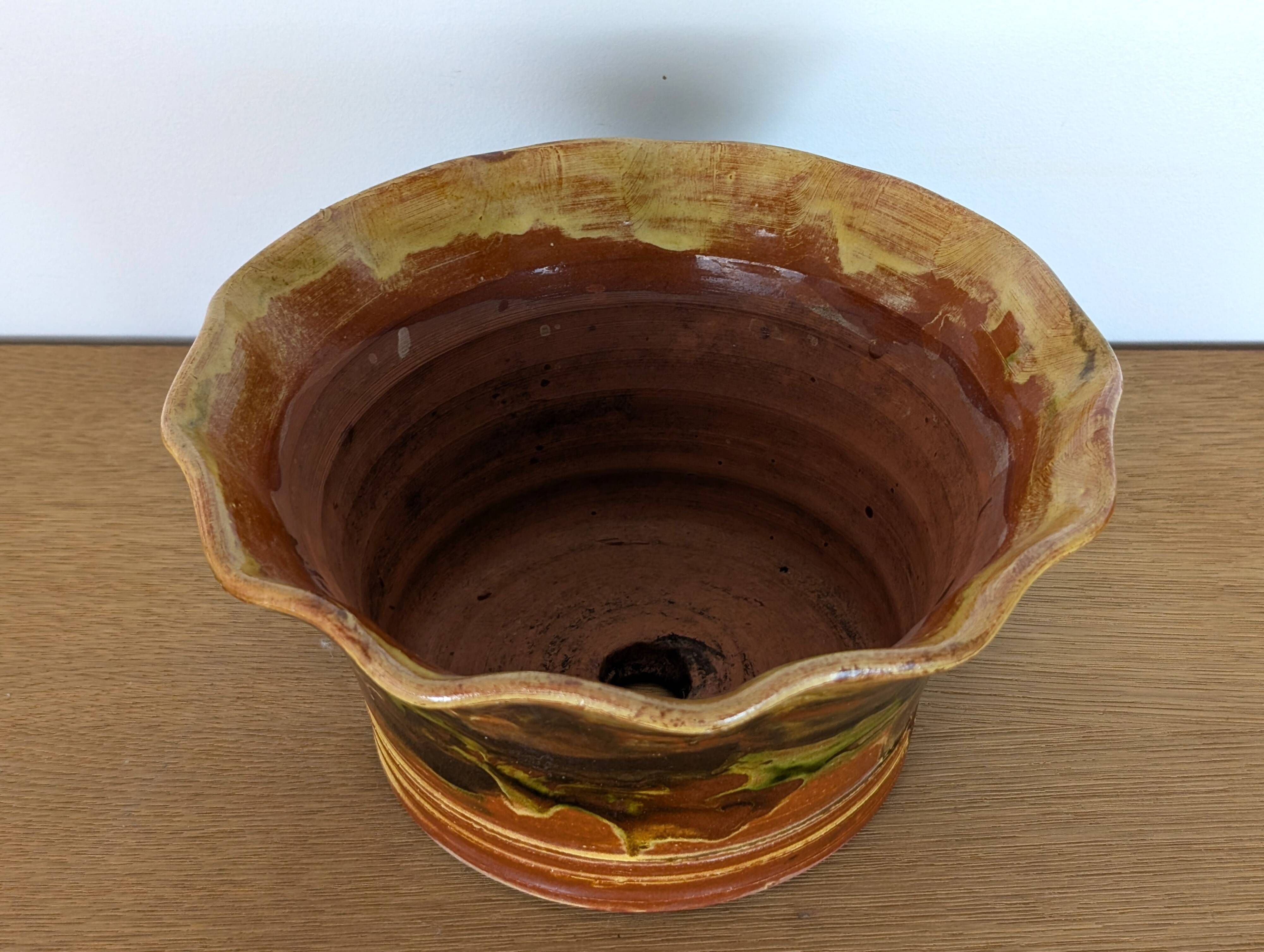 Glazed earthenware planter