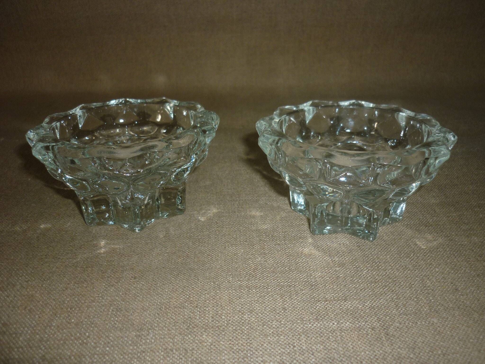 Paire de 2 bougeoirs en cristal