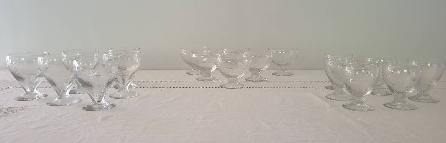 Engraved Crystal Glassware Set