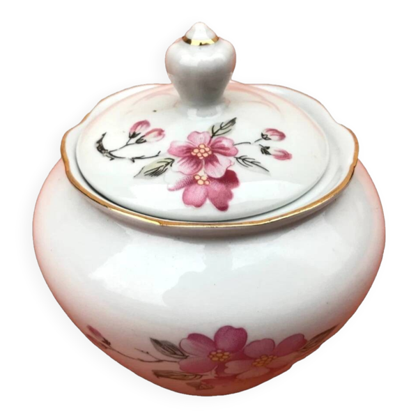 Sucrier Porcelaine Royal CP décor fleur d'amandier