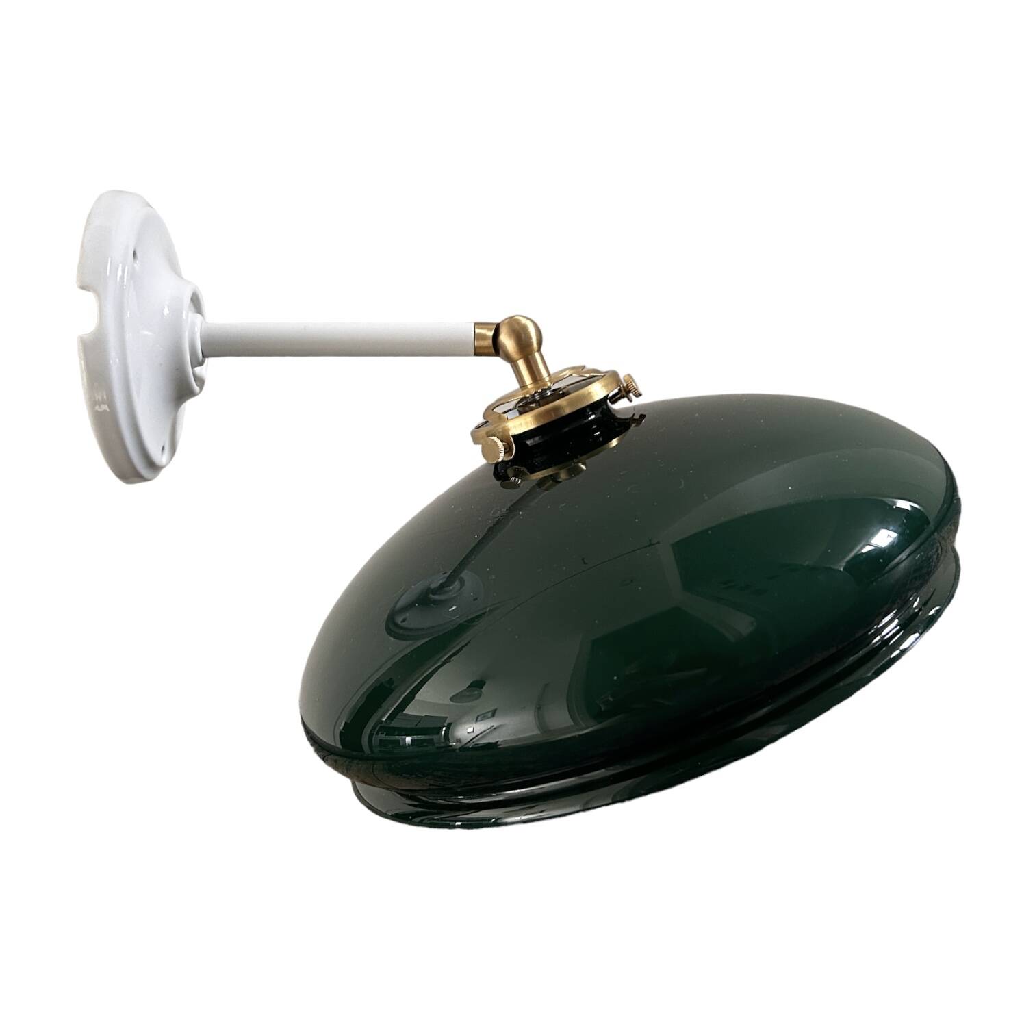 Tilting wall light in green opaline
