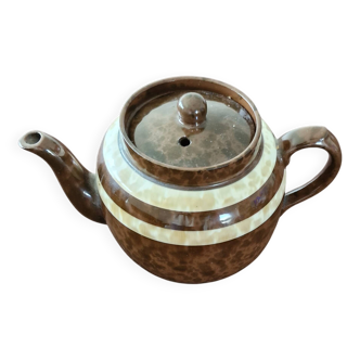 Théière anglaise "Brown Betty" – Céramique vintage – Années 1950