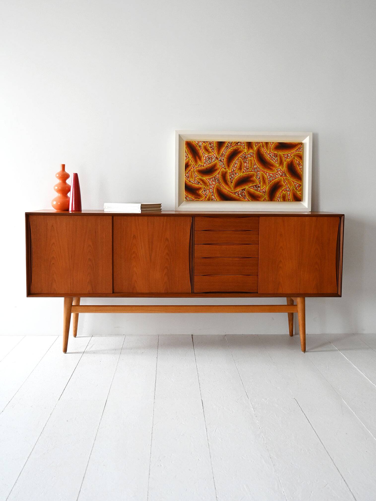 Vintage Scandinavian Teak Sideboard with Drawers