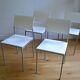 Lot de 4 chaises métal et bois vintage 1990