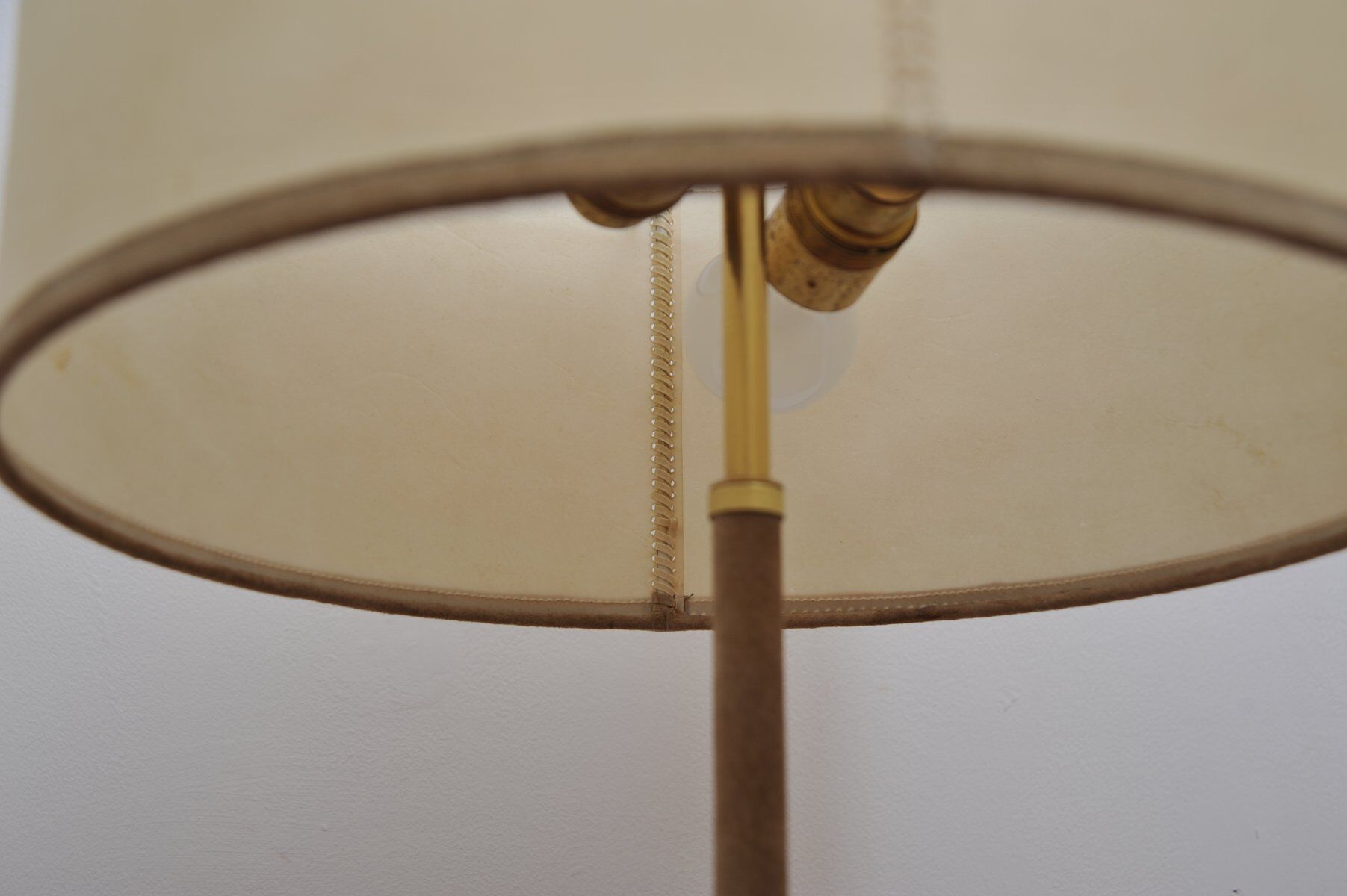 Suede table lamp, 1950s