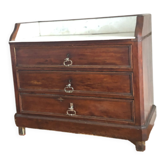 Commode ancienne bois et marbre