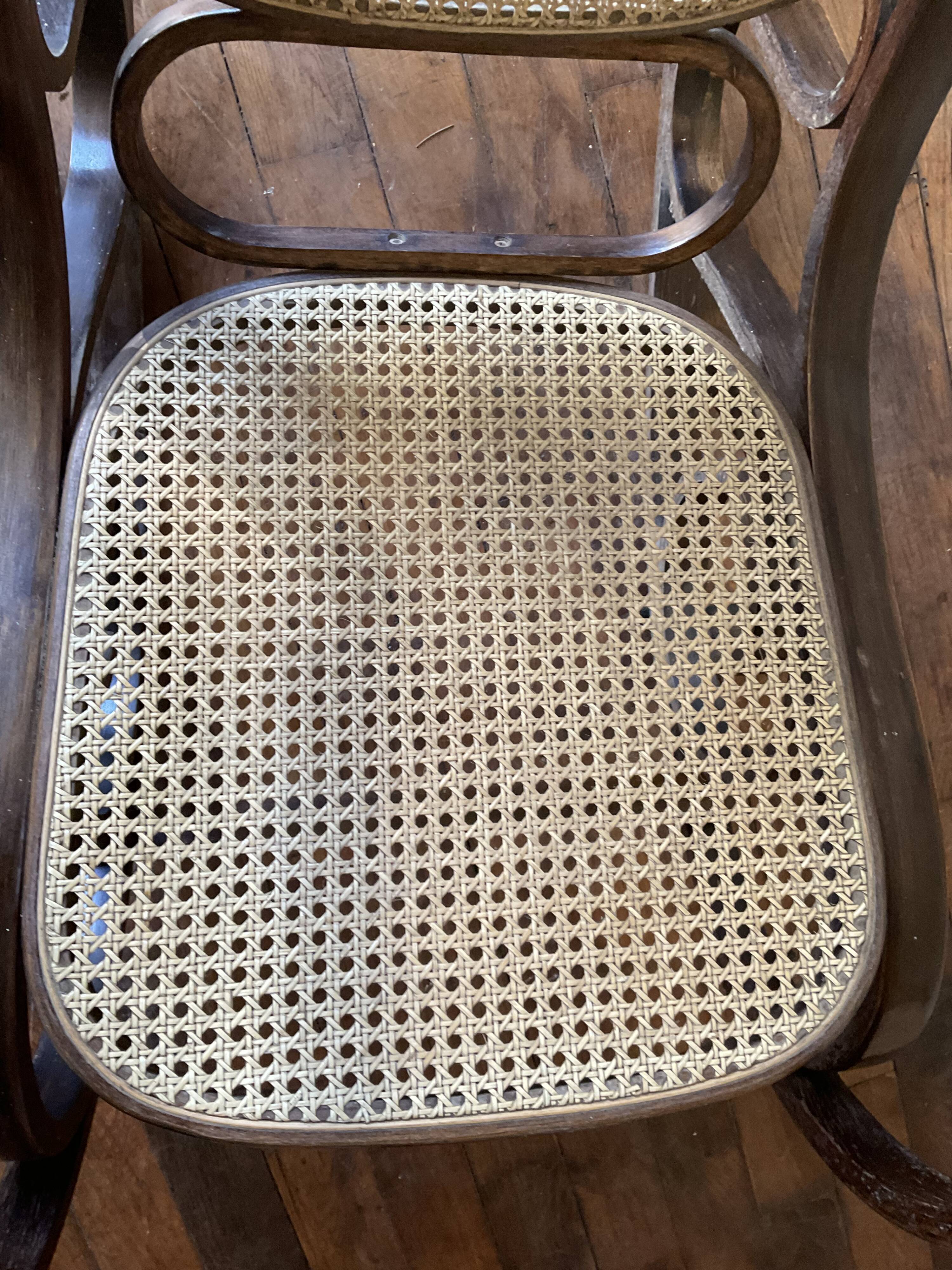Vintage rocking chair in curved wood
