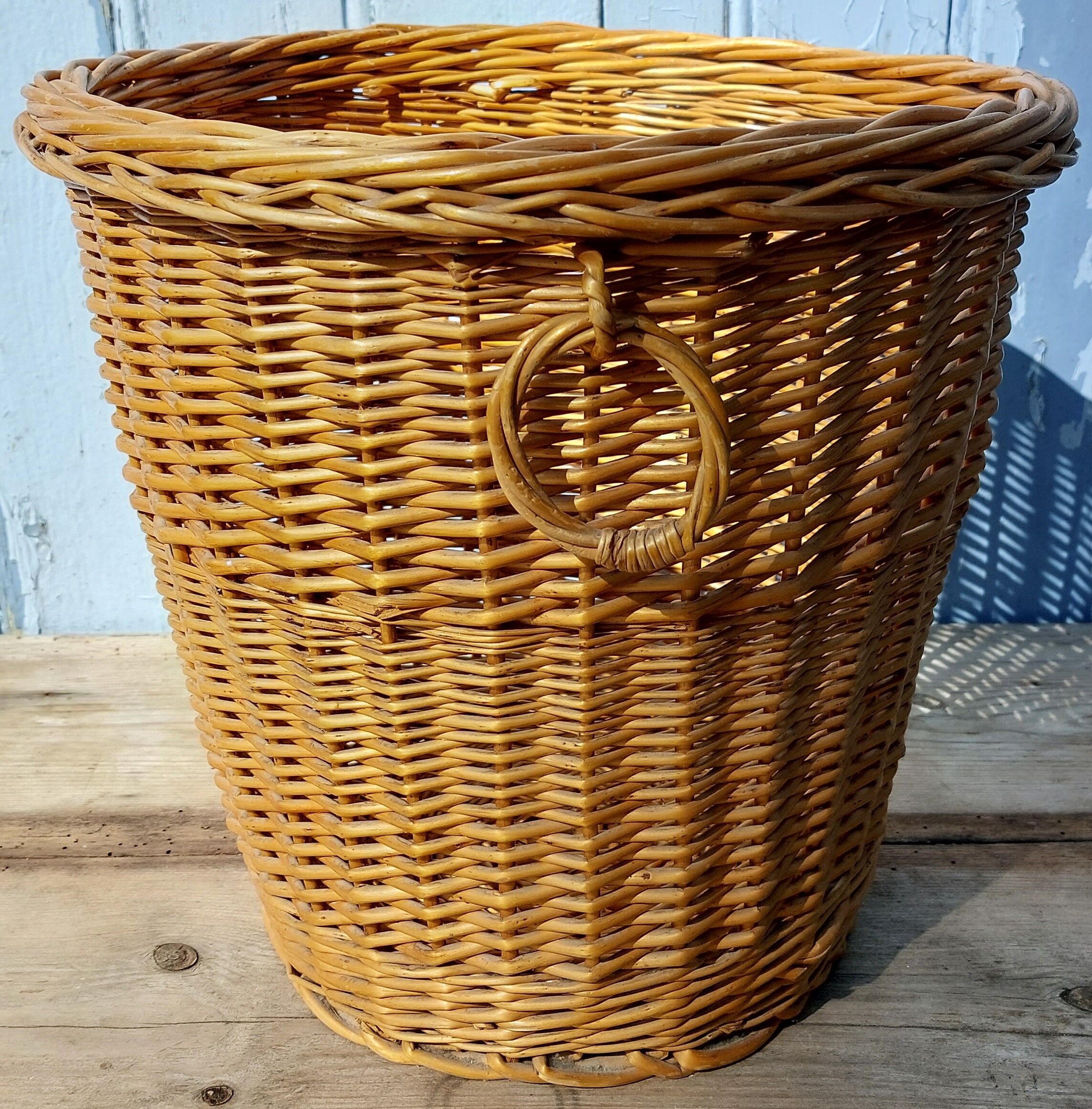 Wicker wastepaper basket