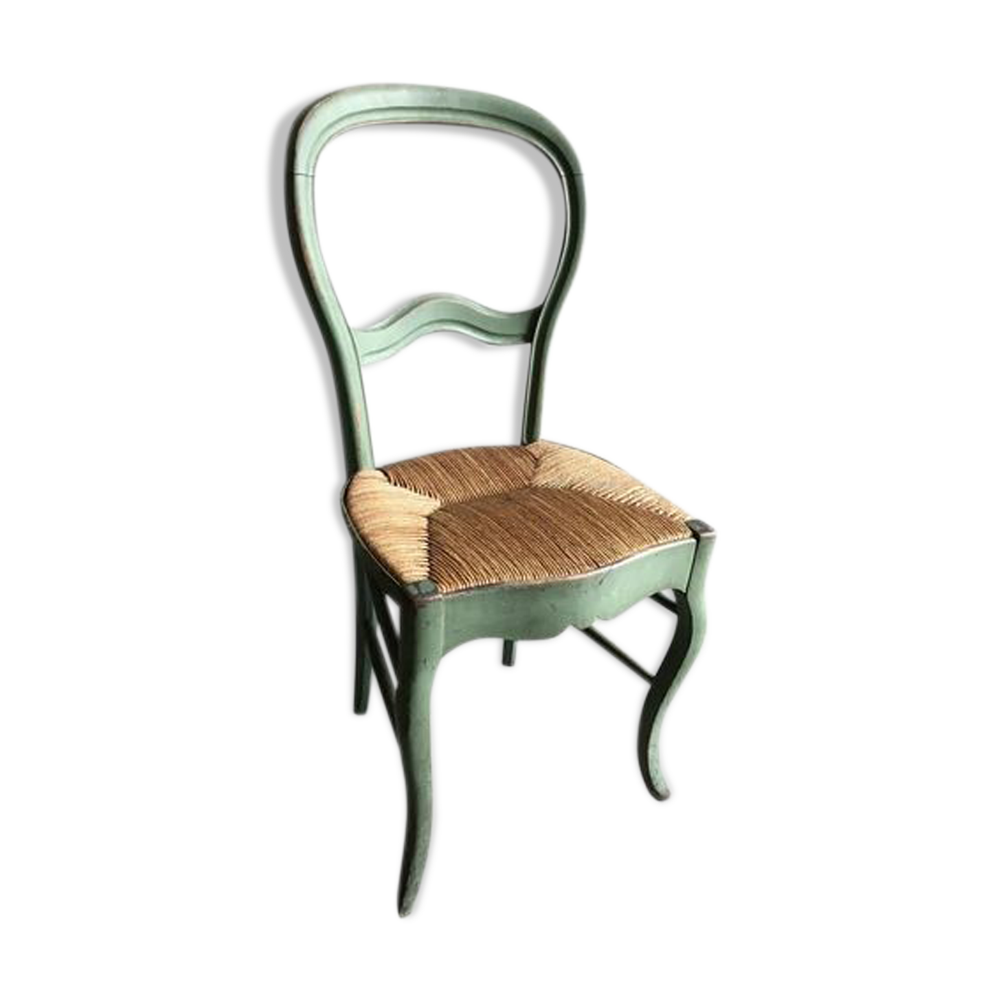Chaise patinée verte