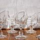 8 vintage foot glasses in Arques crystal Louvre model