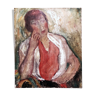 Old painting 40's portrait of woman