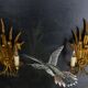 Pair of Hollywood Regency Style Gilt Metal Wheat Sheaf Wall Sconces, 1970s