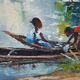 Oil on canvas Africanist 179x78