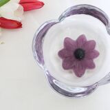 Daum Coppelia series bowl / pocket emptier, crystal and pink glass paste