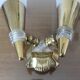 Double wall light in perspex and gold metal from the 50s and 60s.