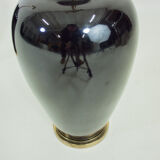 Pair of vintage ceramic and brass lamps