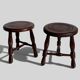 Mid-Century Chestnut Wood Stools Attributed to Charles Dudouyt, 1950s