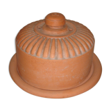 Terracotta butter for clod with salt crystals