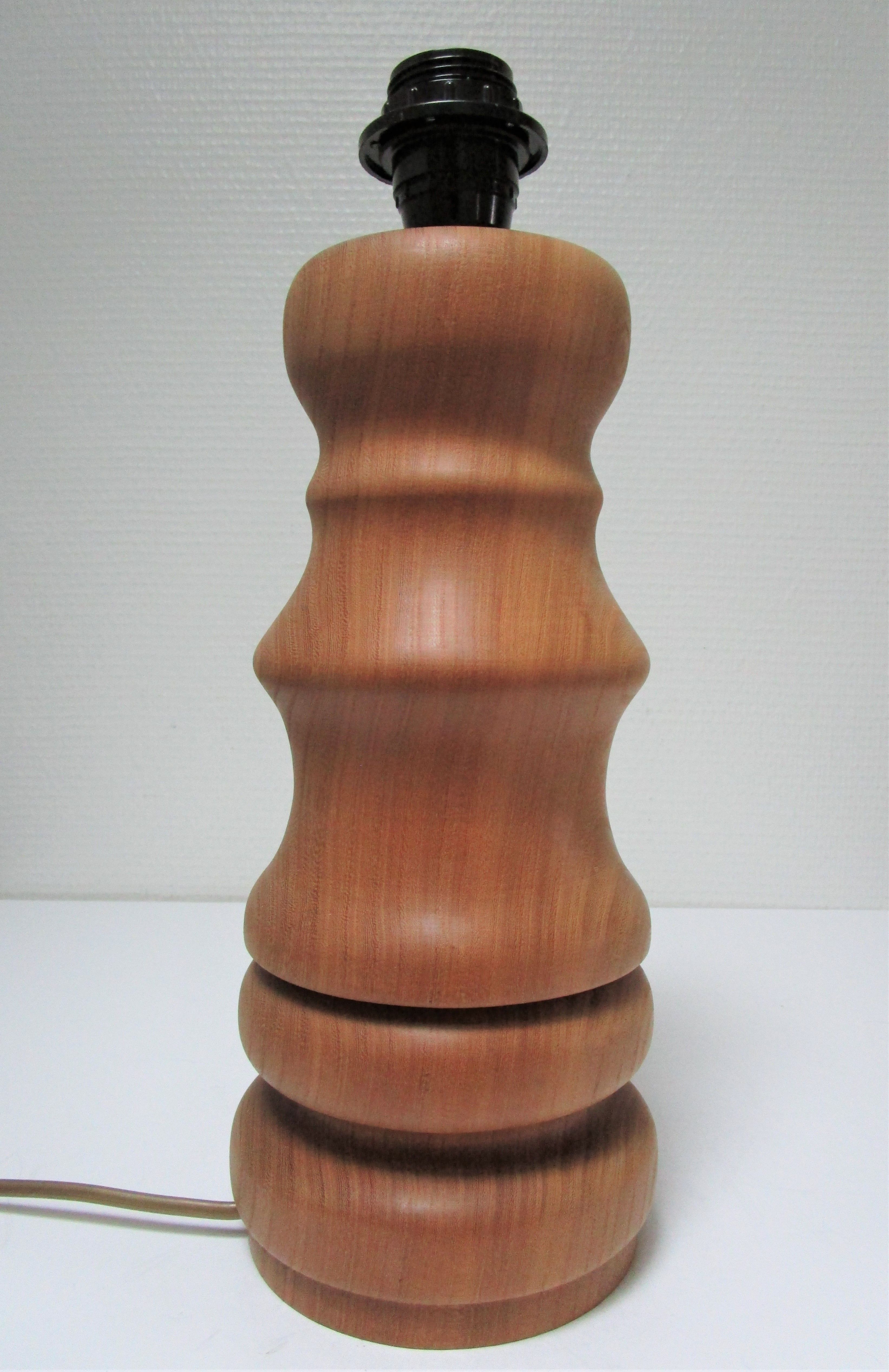 Lamp foot XL solid wood veined turned vintage
