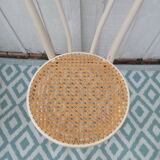 Lot of 4 bistro chairs in caned wood