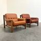 Vintage brutalist, Brazilian style lounge chairs, 1960s