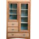 Armoire parisienne d’hôtel vitrée bois brut 1930