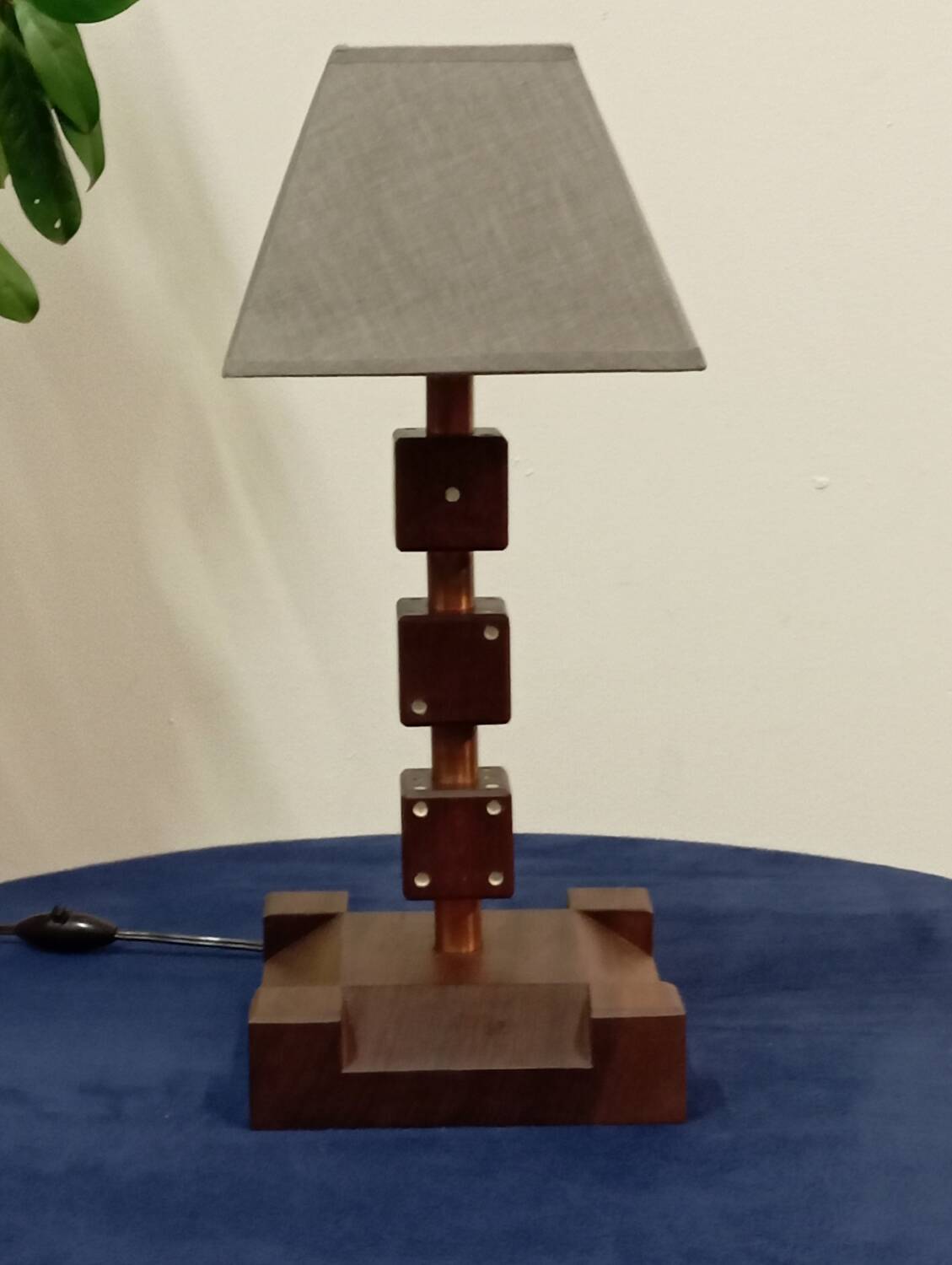 Lampe dès en bois vintage