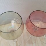 Box of 6 glasses with glass feet in colors of velles le chatel