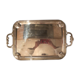 Silver metal serving tray