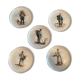 5 Dessert plates "The trades of Old Paris"