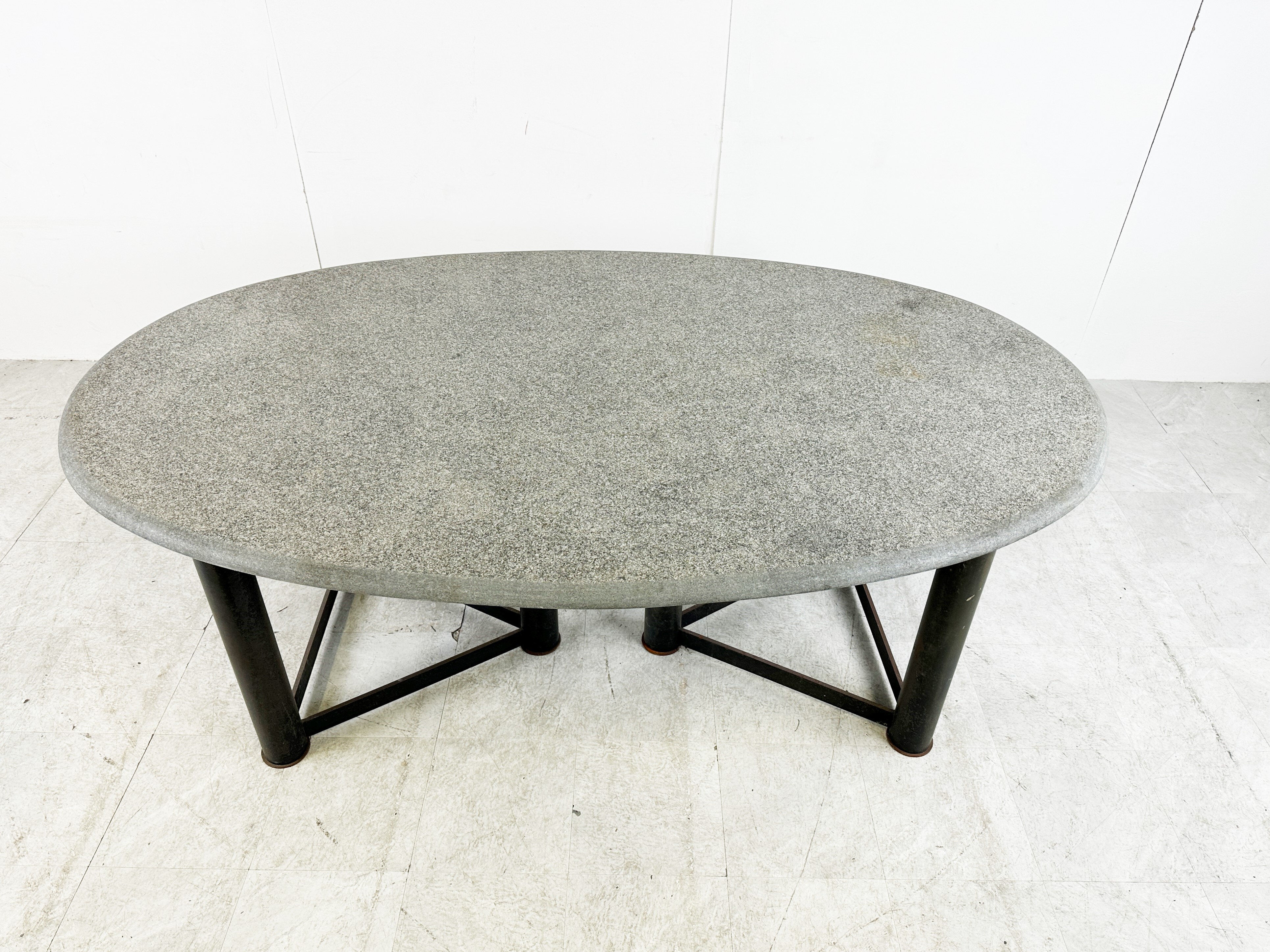 Oval dining table in the manner of Jan Vlug, 1970s