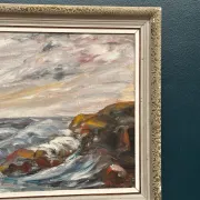 Oil on Canvas Original Swedish – 'Sea' by Holger Almquist – Signed – Vintage and Framed – 50 × 40 cm (19.7 in × 15.7 in)