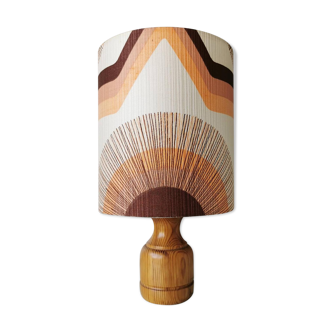 Swedish design table lamp GB Solbackens from the 1970s with fabric lampshade