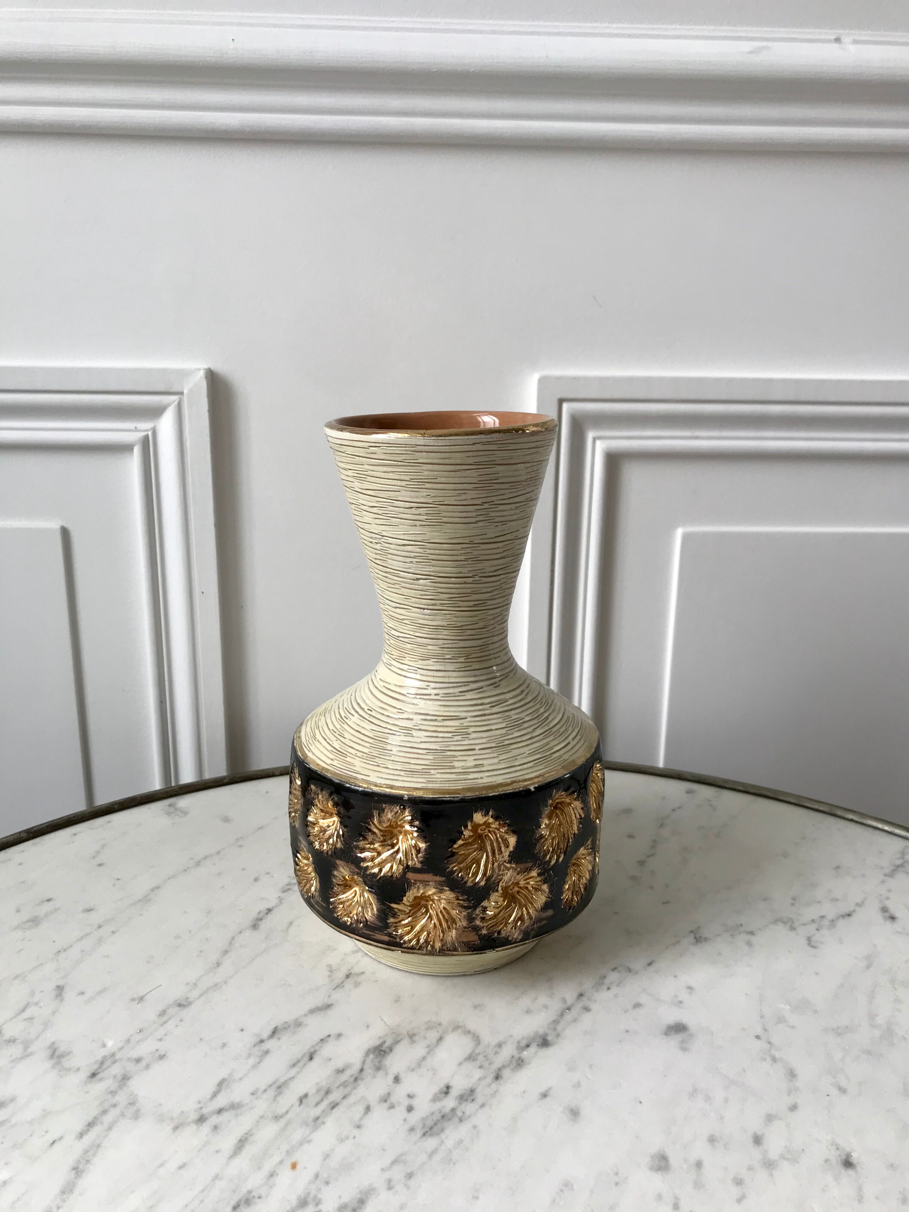 Pottery vase signed vintage 70s
