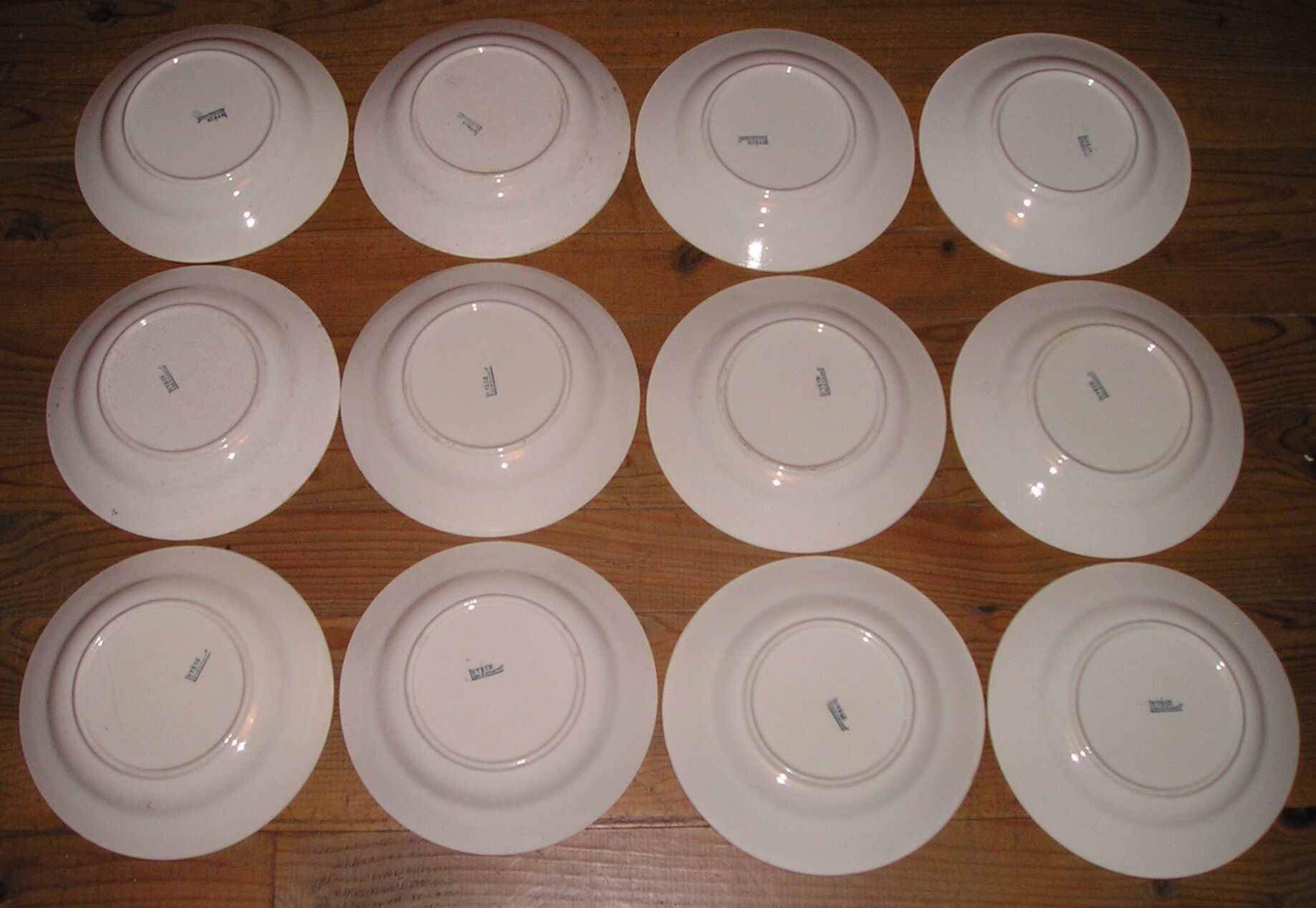 6 dinner plates, 6 plates service hollow earthenware Longchamp model Lutèce