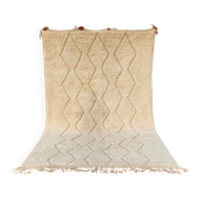 Beni Ouarain rug 300x200 cm – Natural cream wool – Diamond pattern in tone