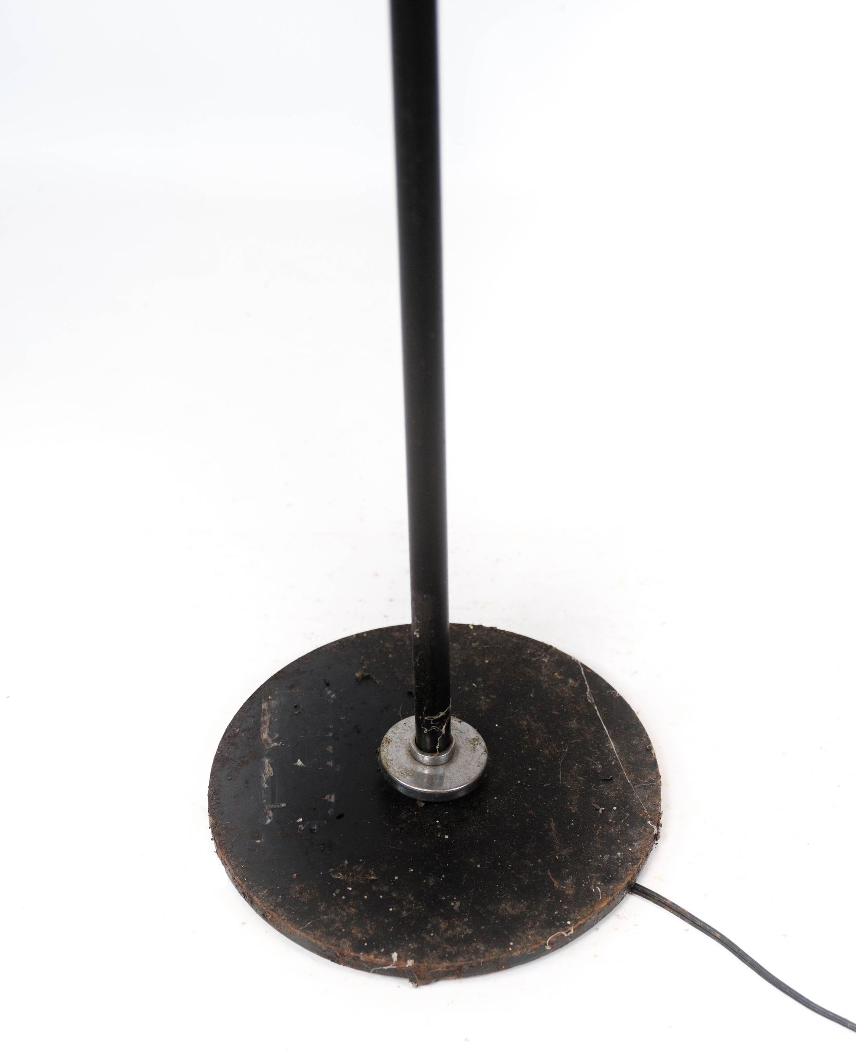 Floor lamp of chrome and black painted metal of Danish design, 1970s